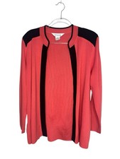 Misook Cardigan Size L Open Front Long Line Career Office Jacket Dressy