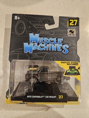 Muscle Machines 1/64 1972 Chevy C10 Pick-up Gun Metal Grey New In Package.