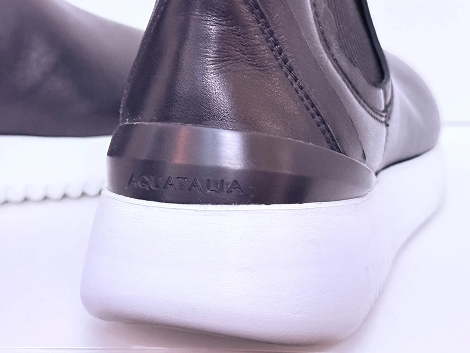 Lindas botas impermeáveis femininas Aquatalia Cristiana couro Chelsea tamanho 7 - Imagem 3 de 4