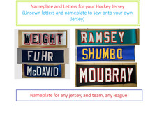 Edmonton (Any Team/League) UNSEWN Nameplate Namebar for HOCKEY Jersey READ DESC