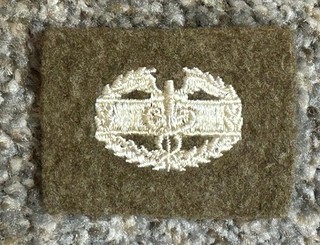 WW2 US Army Patch Combat Medic Qualification Badge Embroidered On Wool 1.75X25”