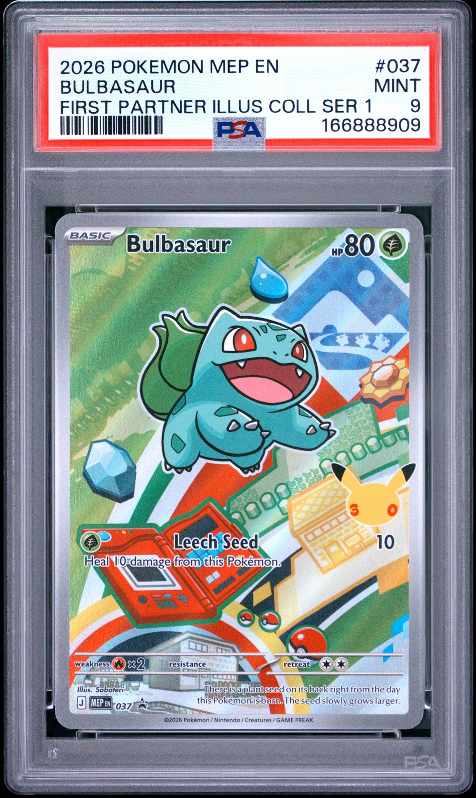2026 POKEMON MEP EN-ME BLACK STAR PROMO #037 BULBASAUR PSA 9
