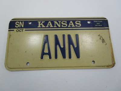 Vintage Kansas License Plate Tag Personalized Ann Sign Car Automobile Ebay
