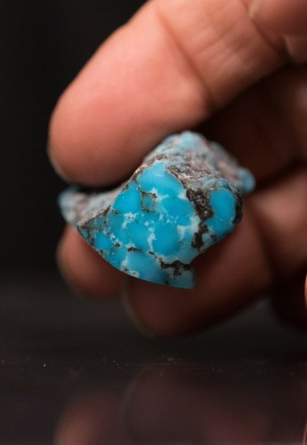 TURQUOISE GEM NUGGET Birdseye Spider web Cabbing Rough KINGMAN - Picture 7 of 7