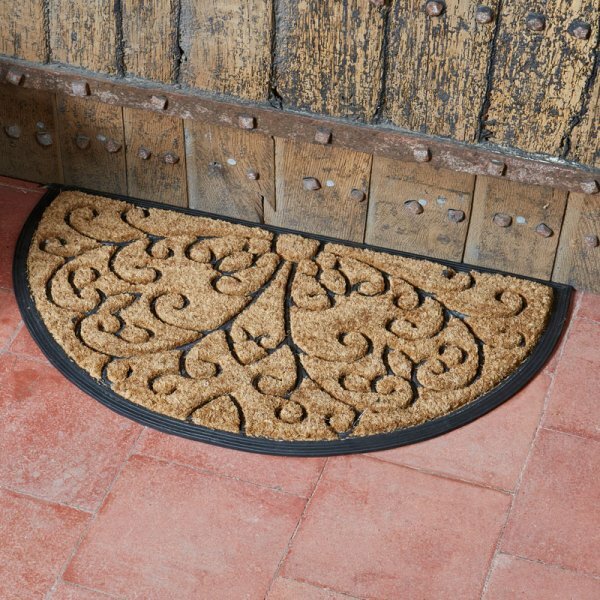 Heavy Duty Half Moon Natural Coir Rubber Doormat Indoor Outdoor Door Mat 75x45cm for sale online