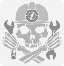 10"x10" Clear Plastic Stencil - Skull SN127   