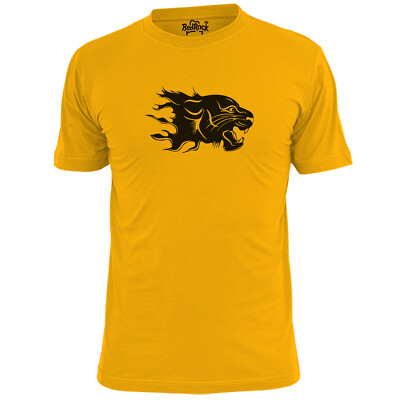 Herren Flaming Panther T-Shirt Big Cats Wildlife