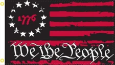 TRUMP 2024 Betsy Ross 1776 We The People Black & Red USA American 2X3 Flag 