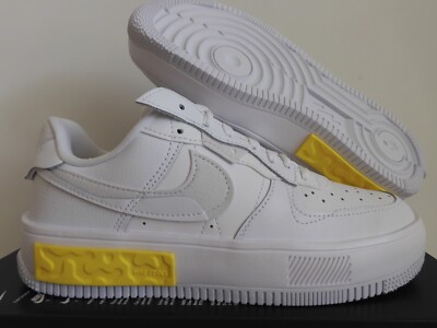 WMNS NIKE AIR FORCE 1 AF1 FONTANKA WHITE-PHOTON DUST-YELLOW SZ 8 [DA7024-101]