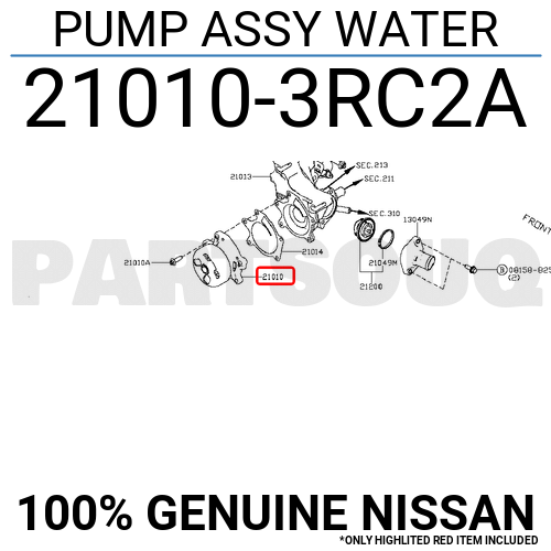 210103rc2a-genuine-nissan-pump-assy-water-21010-3rc2a-ebay