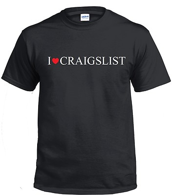 #ad #ad I HEART CRAIGSLIST Internet Classified Ads LOVE T Shirt Black White Cotton Shirt $20.69