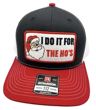 Santa Claus Christmas Adult Funny Patch Richardson 112 Trucker Hat Cap Snapback