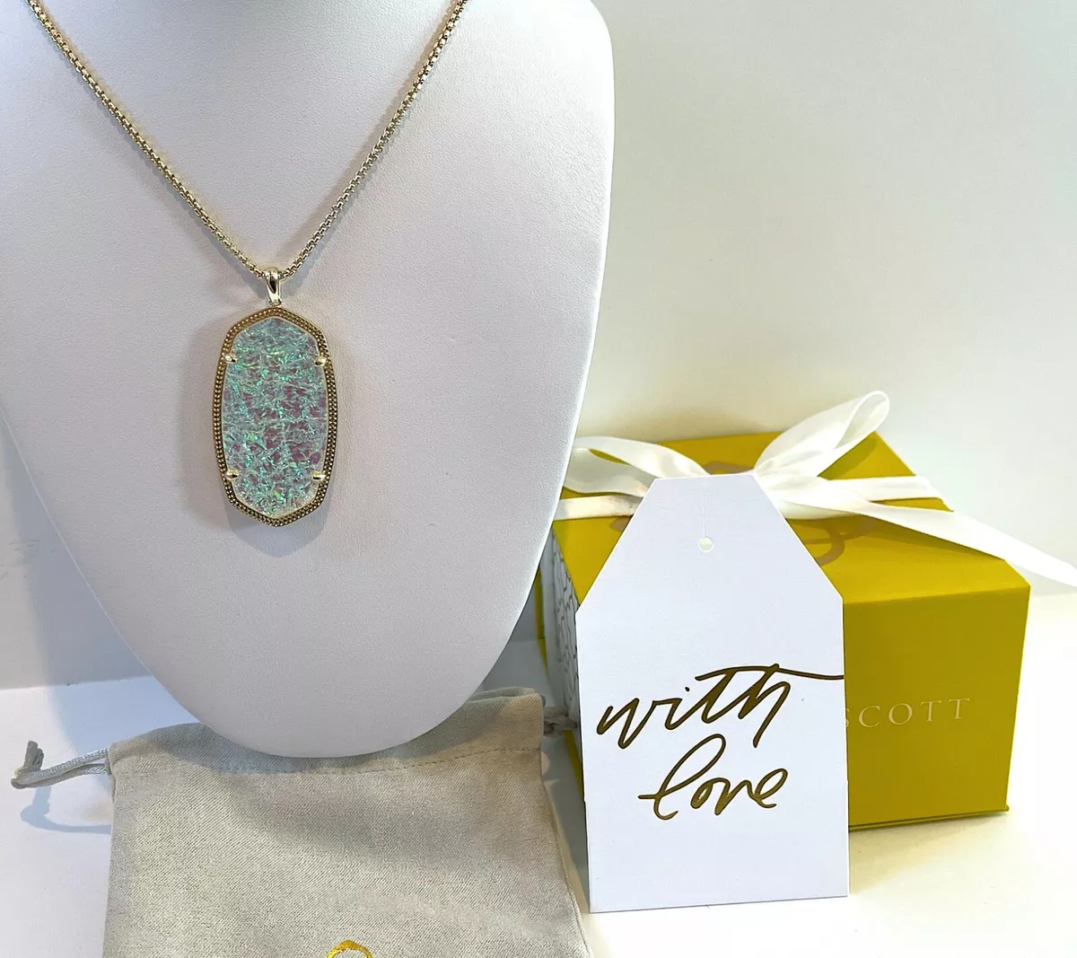 EUC KENDRA SCOTT TEXAS EXCLUSIVE IRIDESCENT DICHROIC FOIL GOLD
