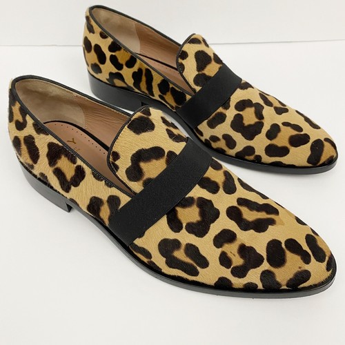 holland leopard print calf hair and leather loafer