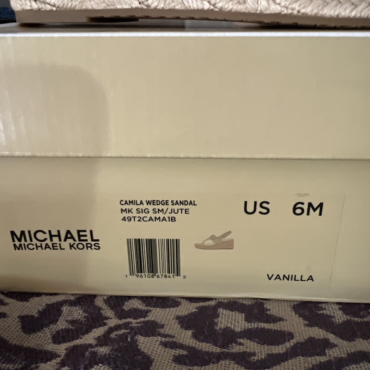 Michael Kors Camila Logo Canvas/Leather Wedge Sandal vanilla