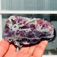 420g Rare Natural Pyramid  Pink Fluorite Quartz Crystal Mineral Specimen