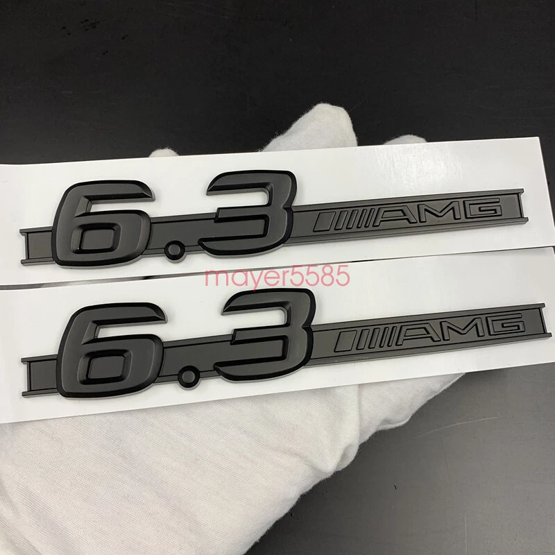 Pegatina insignia emblemática maletero letras AMG negro mate CLS63 AMG 6,3 AMG para Mercedes Benz Foto 3 de 4