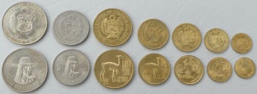 Peru kms Coin set 1972-1975 7 Values uncirculated - Picture 1 of 1