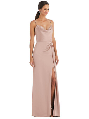cowl maxi dress Lustrous Allure: White Satin Cowl Neck Maxi Dress — Miss Satin