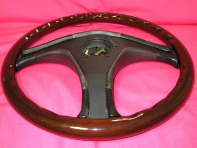 NARDI Z5 Steering Wheel 36.5Φ Wood & Black Pad Vintage Genuine F/S