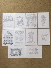 10 X Hand Stamped Background Images Suitable For Magnolia Tilda Rubber Stamps