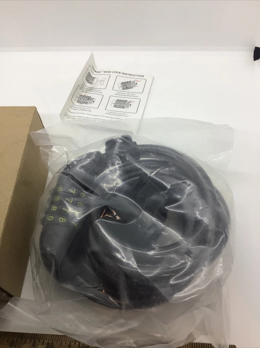 USHAKE Bike Lock Cable Basic Self Coiling Resettable 4 Feet Cable