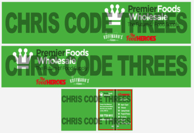 Code 3 selbstklebendes Vinyl Anhänger Aufkleber - Premier Foods - 1/50 1/76 1/148 1/87 1/64