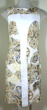 VERSACE Collection Barocco Yellow White Classic Sleeveless Dress Small 40 4 5 6