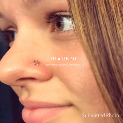 20g Crown nose stud, nose ring, nose jewelry, nose piercing, Rose gold, 1pc