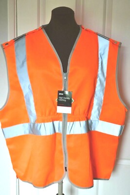 Arco Size L Zip Front High Viz Vest with Snap Fastener Shoulders