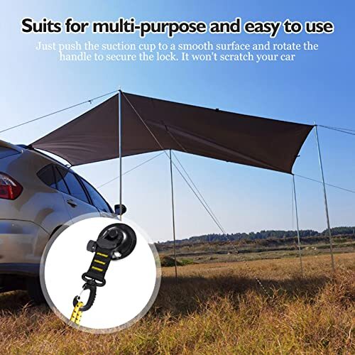 Suction Cups Hooks 4 Pieces Heavy Duty Outdoor Rv Camping Upgraded Car Tie Down - Picture 5 of 7