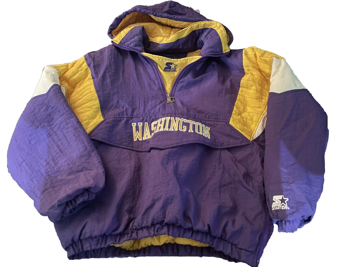 Vintage Starter Washington Huskies Pullover Jacket Large Rare
