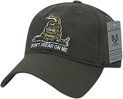 Gadsden Flag Ball Cap Olive Green Don't Tread On Me Military