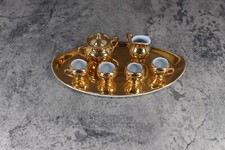 VINTAGE CMIELOW POLAND - POLISH PORCELAIN MINIATURE GILT COFFEE SET