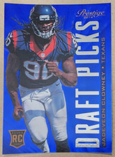 2014 Panini Prestige Draft Picks Blue Jumbo (7”x 5”) Jadeveon Clowney #6