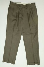 Mens Oskar de la Renta Gray Wool Dress Pants 36x30 (Pleated, Cuffed) EUC