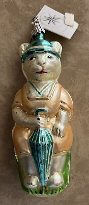 Radko early vintage AUNT KITTY glass ornament, 94-183, Tag EUC