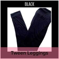 TWEEN LuLaRoe SOLID BLACK Leggings; Juniors SIZES 00-0; FREE SHIPPING