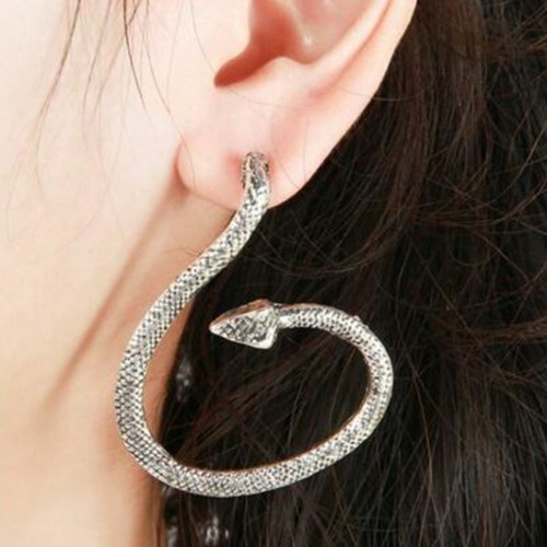 Silver Plated Snake Ear Stud Cuff Wrap Earring - Fashion Gothic Punk Wind - New