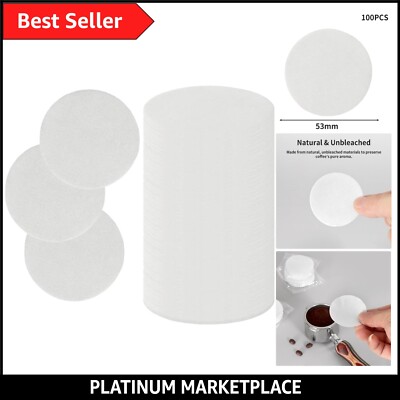 100 Stück 53 mm Kaffeepapierfilter für Espressomaschine, ungebleicht Espress...