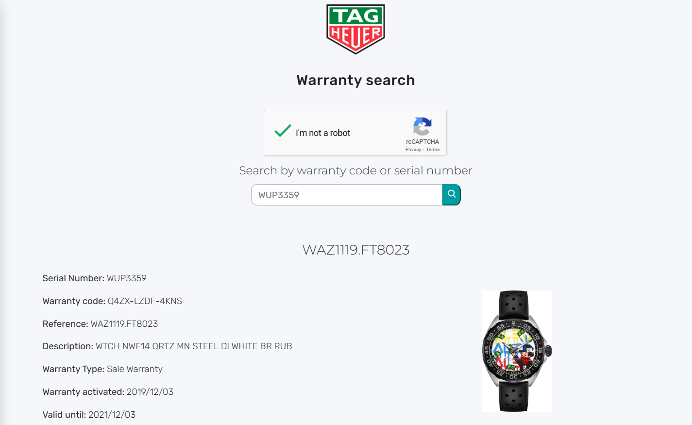 MINT Condition TAG Heuer Alec Monopoly Limited Edition F1 WAZ1119