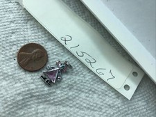 STERLING SILVER BIRTHSTONE BABY GIRL LIGHT PURPLE STONE CHARM PENDANT