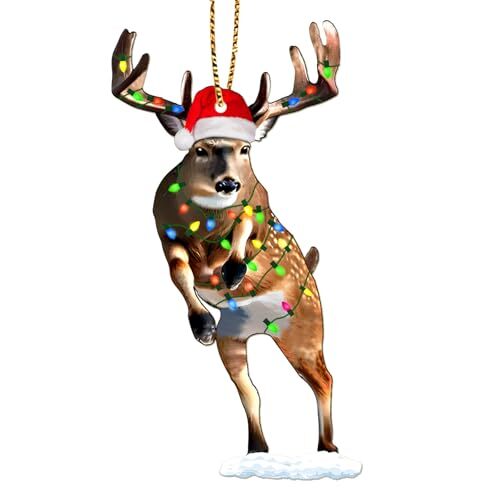 Vibrant Animal 2 Side Printed Flat Christmas Tree Ornaments, Animal Deer - Picture 2 of 7