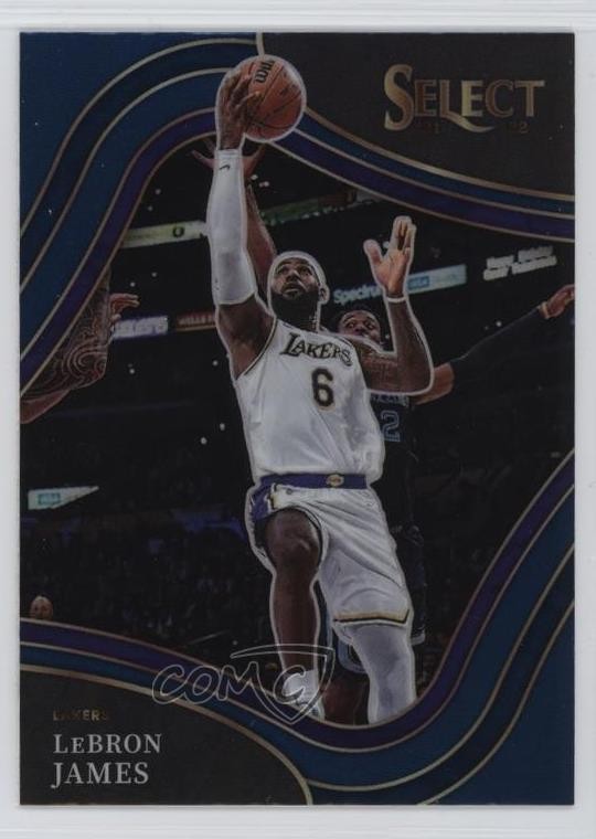 2021-22 Panini Select Courtside Blue Prizm LeBron James #219 3a1