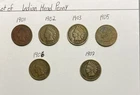 Lot Of 6 Lndian Head Pennies 1 cent Great part of history #LH21
