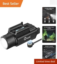 Lightweight 1500 Lumens Pistol Flashlight - Waterproof with Magnetic Charging