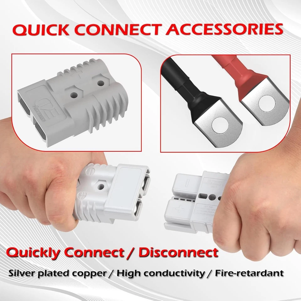 Cables de puente elevador de alta resistencia calibre 2/0 30 pies 1500 amperios con conexión rápida Plu Foto 2 de 4