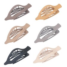6pcs Flat Hair Clips, Plastic Elegant French Concord Barrettes Strong Hold No...