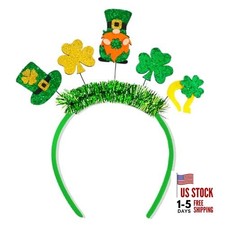 St Patricks Day Headband Green Shamrock Headbands for Women St One Size Dwarfs