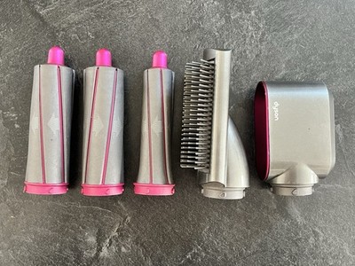 Dyson Airwrap Styler Attachments Lot - Iron & Fuchsia - 5 Piece Lot 1.6  1.3 
